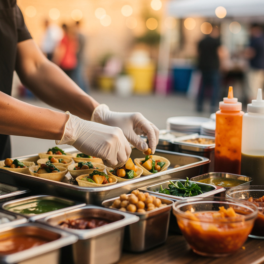 Deva Bhai Panipuri Stall authentic South Asian street food preparation in Brooklyn