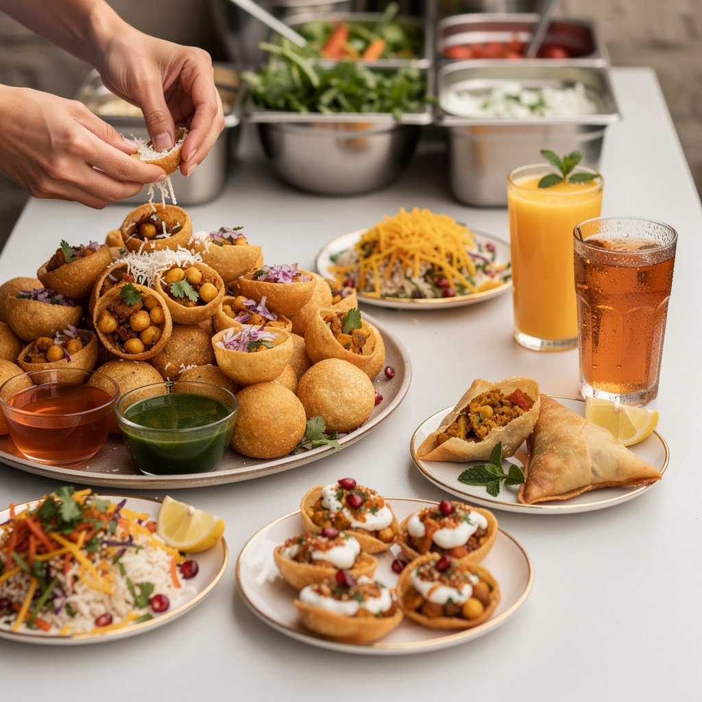 Deva Bhai Panipuri Stall vibrant fresh South Asian street food panipuri and chaat offerings in Brooklyn